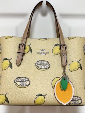 NWT COACH Mollie Tote Bag 25 CAL78 Crossbody Lemon Print